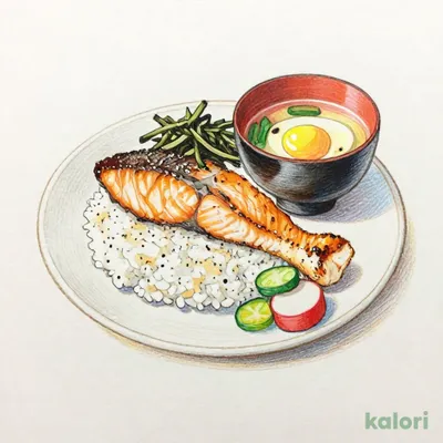 焼鮭朝食ごはん・みそ汁・海苔付