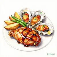 Grilled Chicken Teriyaki and Fried Oyster Set