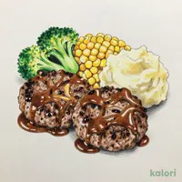 100% Angus Beef Double Hamburger Steak with Demi-Glace Sauce