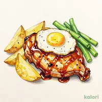 若鶏のグリル　てりやきソース＆目玉焼き