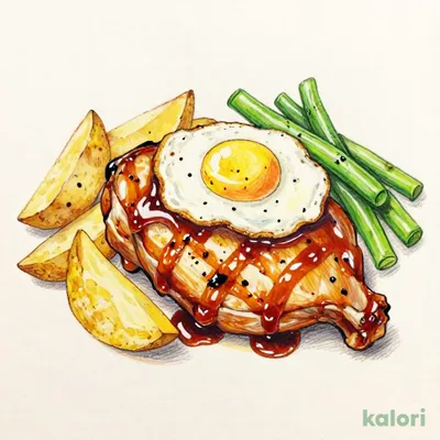 若鶏のグリル　てりやきソース＆目玉焼き