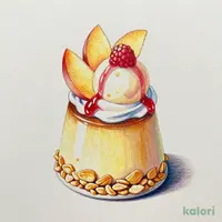 自家製プリンのジョナサンデー（桃）