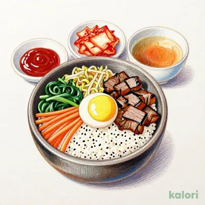 炭火焼肉と彩り野菜の十三穀米美ビンバ（みそ汁・コチュジャンつき）