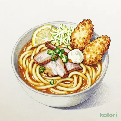 カレー南蛮うどん+おつまみカキフライ