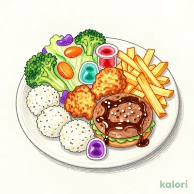 おこさまハンバーグ(ゼリー・ガチャコイン付き)