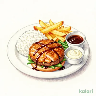 ハンバーグ＆竜田チキン甘辛醤ソースランチ