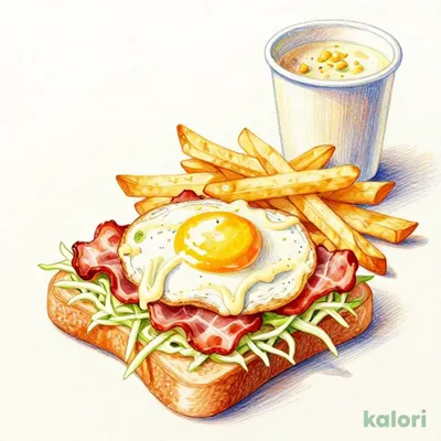 Crispy Cabbage Bacon and Egg Sandwich Morning