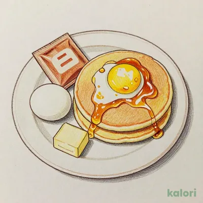 パンケーキ＆ゆで卵モーニング