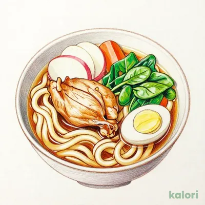ちいさな鶏野菜うどん＆ゆで卵モーニング