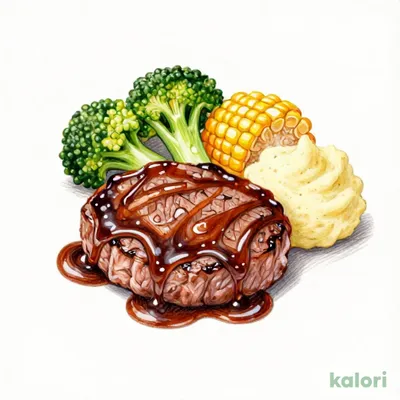 100% Angus Beef Steak Hamburger with Demi-Glace Sauce