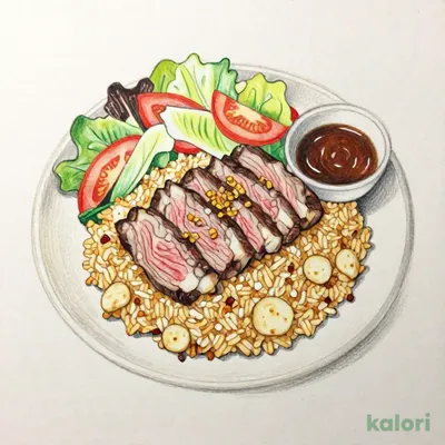Misuji Steak Garlic Pilaf + Selectable Appetizer Set (Drink Bar Included)