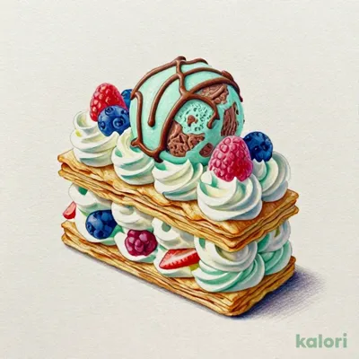さくさくパイのチョコミントミルフィーユ