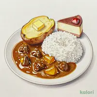 シェフおすすめ（ちいさなビーフライスカレー＆じゃがバター＆ちょこっとチーズケーキ）