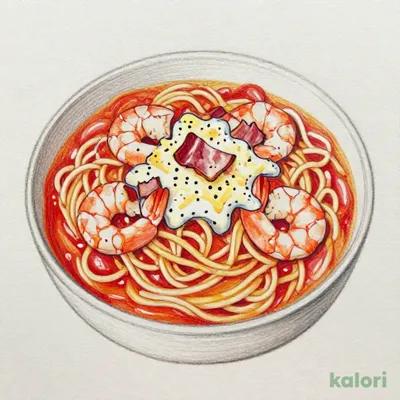 ハーブシュリンプのトマトスープパスタ　マルゲリータ