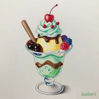 自家製プリンとチョコミントのジョナサンデー