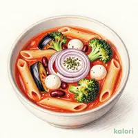 ごろっと野菜とモッツァレラのトマトスープペンネ