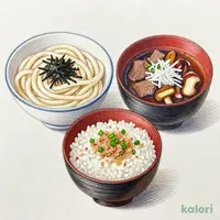 牛肉と焼き葱のみぞれつけうどんと釜揚げしらす丼