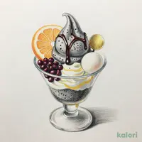 「焙煎黒ごまアイスのミニパフェ」