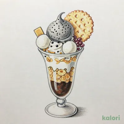「黒ごまアイスとわらび餅のパフェ～黒蜜を添えて～」