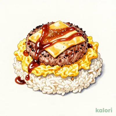 Omurice and Cheese Hamburger Steak