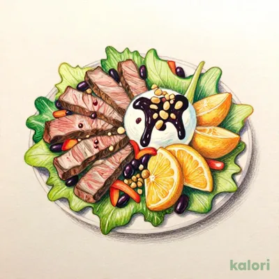 カラダはぐくむ！薄切りビーフとミックスビーンズのパワーサラダ＆アサイーヨーグルト