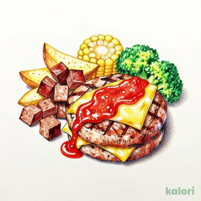 チーズハンバーグ＆プライムサイコロステーキ