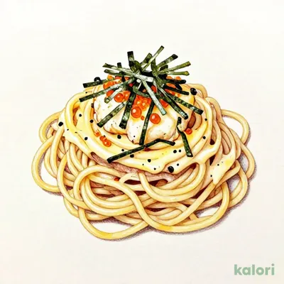 明太子をたっぷり使ったスパゲティ（食卓のやまや明太子使用）
