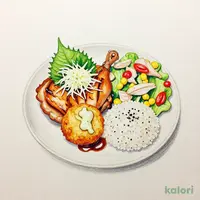 （木）和風チキンステーキとポテトコロッケ＆蒸し鶏サラダ