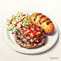 Tuesday Lunch: Hamburger Steak & Potato Croquette