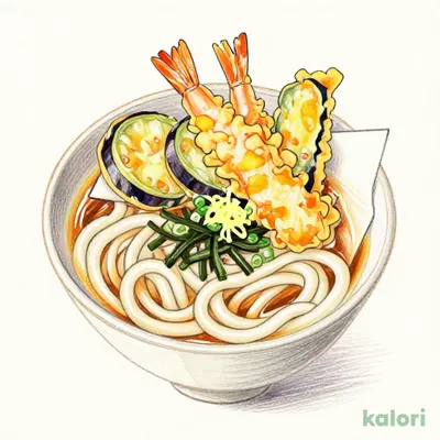 特製天ぷらうどん（えび、ナス、かぼちゃ）