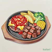 チーズハンバーグ&プライムサイコロステーキ