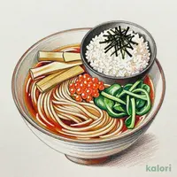 鰹節香る濃厚つけ麺と明太子ご飯