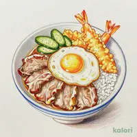 嘴平伊之助（はしびらいのすけ）の大好きな天ぷらのせちゃいました豚丼