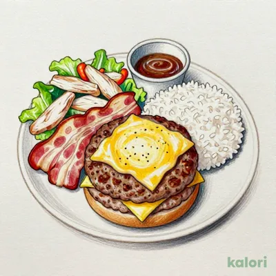 （月）ベーコンチーズハンバーグ＆蒸し鶏サラダ ※2026年9月19日（土）10時 ～ 2026年9月27日（日）15時は、「ランチタイムサービス」を休止とさせていただきます。