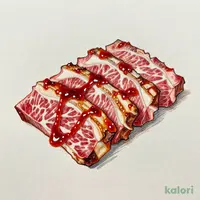 “希少部位”とろカルビ〔特製赤ダレ〕