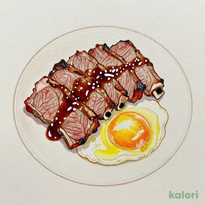 炙り焼きカルビ〔焼きすき（生卵付き）〕