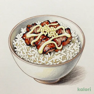 幸せの柔らかカルビ専用にんにくマヨ丼