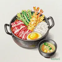 Domestic Beef Sukiyaki and Tempura Set Meal