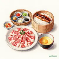 国産牛しゃぶしゃぶ御膳 鰻せいろご飯