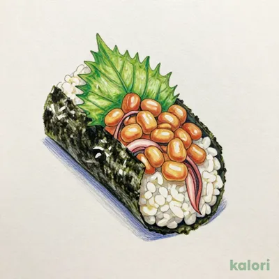 漬けするめいか納豆手巻