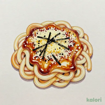 発酵バターとパルミジャーノチーズの明太子うどん