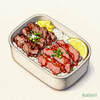 Salted Scallion Beef Tongue and Grilled Beef Rice Bowl