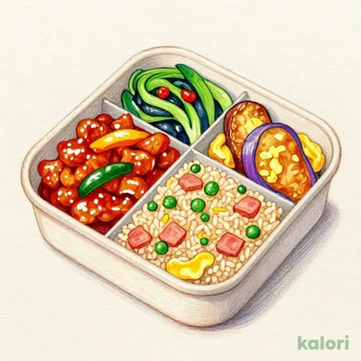 チャーハン酢豚弁当