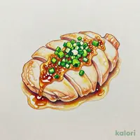 林 種男さんが育てた京都産九条葱入り蒸し鶏の葱しょうが塩ダレ