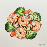 海老とブロッコリーの塩炒め