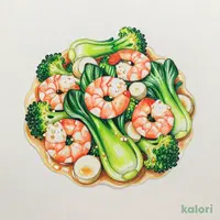 海老と青菜のさっぱり塩炒め