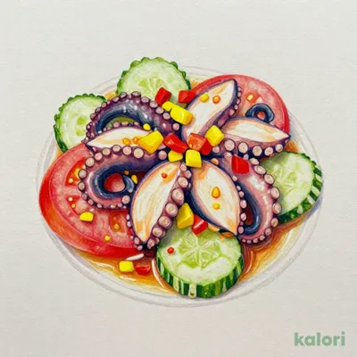 Boiled Octopus Colorful Marinade