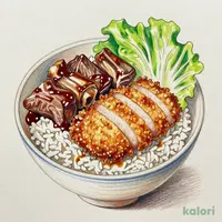 Beef Kalbi and Pork Fillet Cutlet Rice Bowl