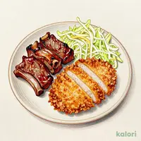 鉄板 牛カルビ焼肉＆ヒレカツ