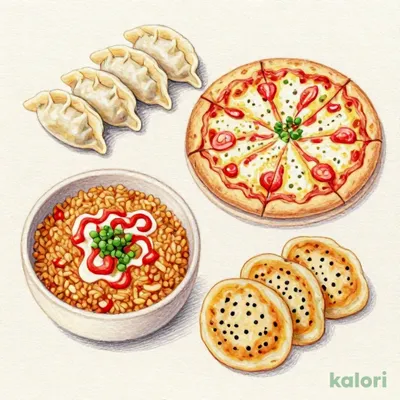 Global Gourmet Set (Mandu, Scallion Pancake, Tom Yum Fried Rice, Margherita Pizza)